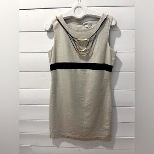 KATHERINE BARCLAY – SLEEVELESS LINEN BLEND DRESS  – SIZE M